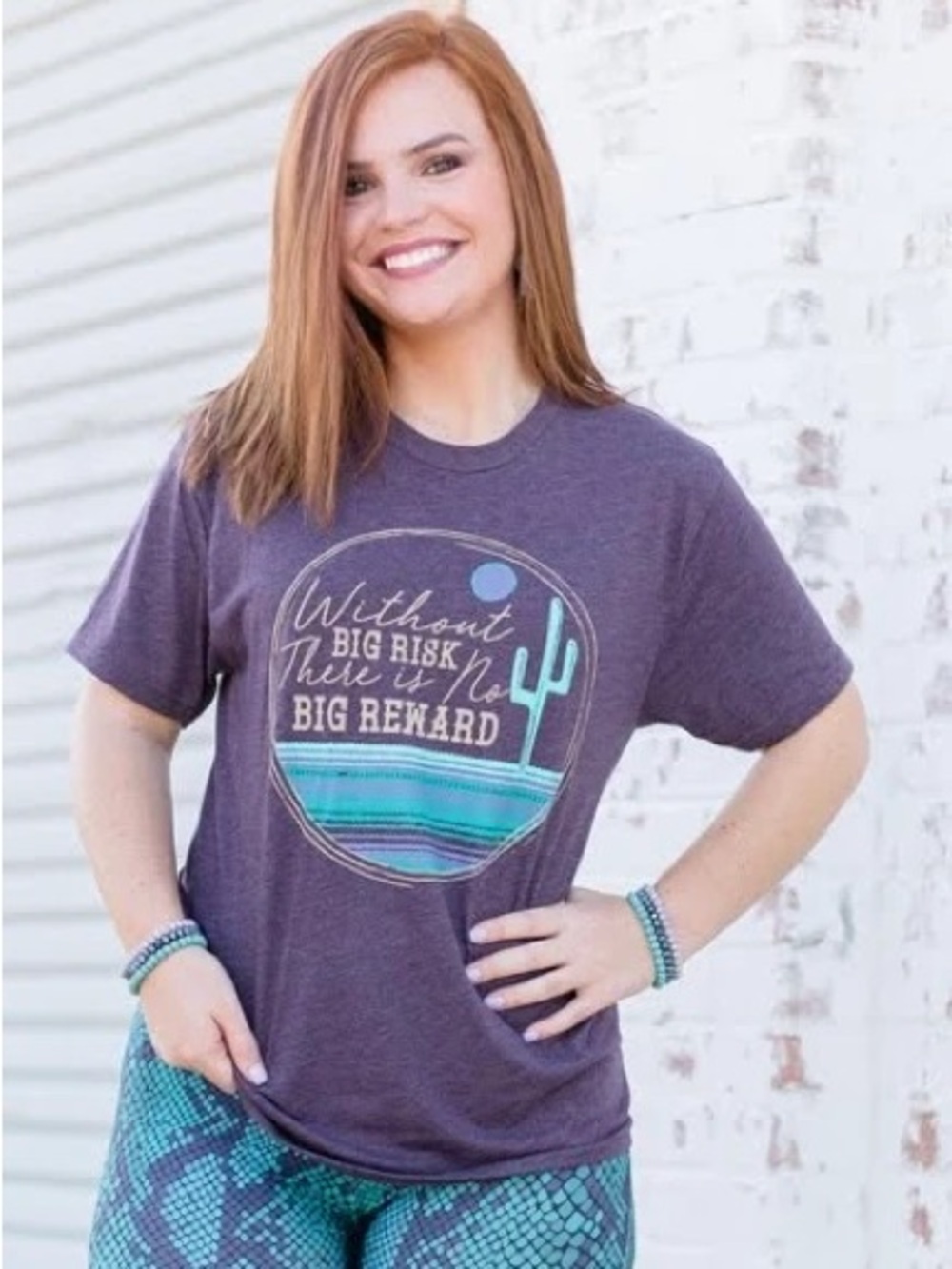 Small Big Risk Heather Maroon Tee Shirt